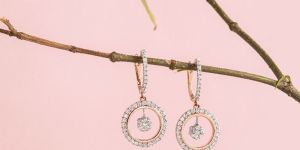 Diamond Hoop Earrings in Solid Gold Handmade with Diamonds Timeless Hoops