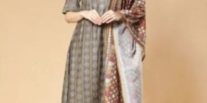 Printed Silk Kurti