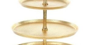 Brass Hammered Cake Stand