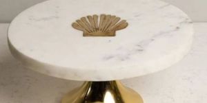Brass Marble Cake Stand