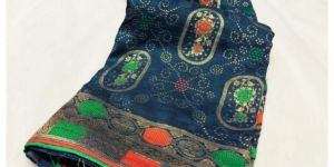 Zari Work Bandhani Silk Saree