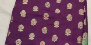 Purple Green Border Matka Silk Saree