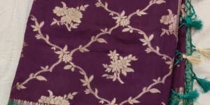 Purple Meenakari Matka Silk Saree