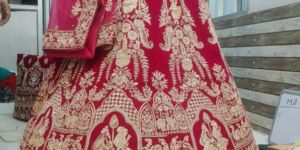 Ladies Fancy Red Embroidered Lehenga Choli