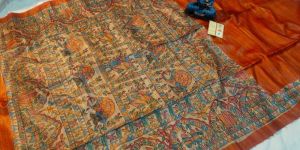 Tussar Ghicha Madhubani Painting Saree