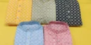 Mens Cotton Chikan Kurta