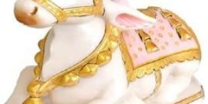 White Marble Nandi Statue