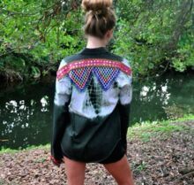 Vintage Beautiful Old Afghan Beaded Trim