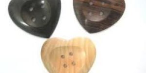 Wooden Heart Buttons
