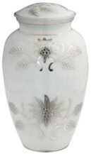 White Enamel Cremation Urn