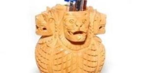 Wooden Ashoka Pen Stand