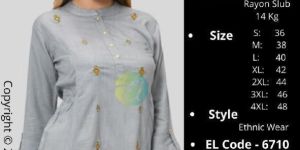 EPILOG Side Wrinkle Embroidery Tunic Top