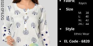 EPILOG Teak Tree Print Bell Sleeves Tunic Top