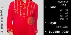 EPILOG Women Embroidered Straight Tunic Top