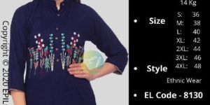 EPILOG Women Embroidered Straight Tunic Top