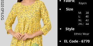 EPILOG Yellow Floral Frill Tunic Top
