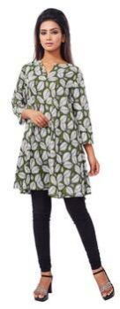 UNIQUE DESIGN HAND PRINT FLARED TOP