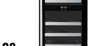 Aavta 28 Bottles Dual Zone 3 Layered Smoked Glass Wood Wine Chiller