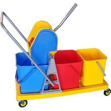 Tripple Bucket Mop Wringer Trolley