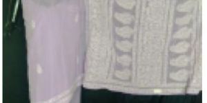 MAUVE LUCKNOWI CHIKAN SAREE