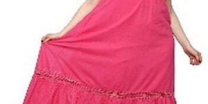 Ladies Pink Floral Print Voile Dress