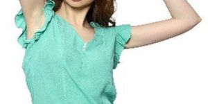 Ladies Rayon Crepe Embroidered Top