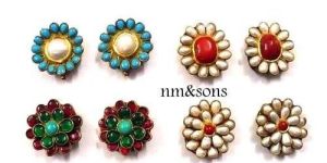 Kundan Meena Earrings