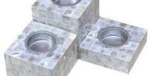 White Mother of Pearl Tea Light Holder