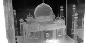 Blue Crystal 3D Laser Engraved Crystal Paper Weight (80 X 80 X 80 MM )