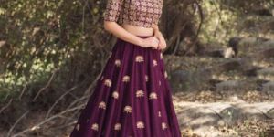 Malai Satin Fabric Lehenga