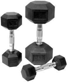 Rubber Coated Hex Dumbbell