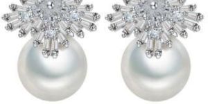 Cubic Zircon Shell Pearl Earrings