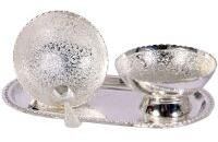 Saucer Set, Serving Tray in German Silver