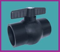 Black PP Solid Ball Valve