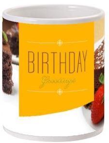 Birthday Cake Greetings Photo Mug