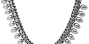 Silver Oxidised Arrow Bead Necklace