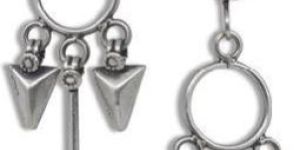 Silver Oxidised Single String Arrow Earring