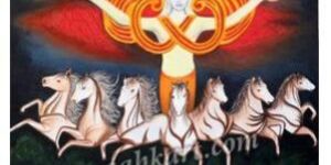 Surya Dev with Seven Horses Canvas Painting
