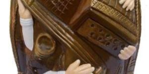 Tabla Shaped Stool in Wooden Look