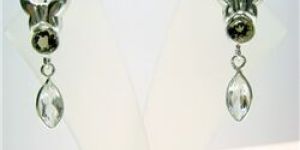 SMOKY AND CRYSTAL QUARTZ FACET EARRINGS