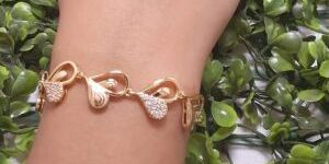 Flawless Golden Zircon Heart Shape Bracelet