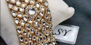 Heavy Kundan Golden Bracelet