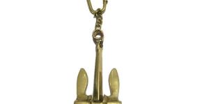 Nautical Brass Anchor Keychain