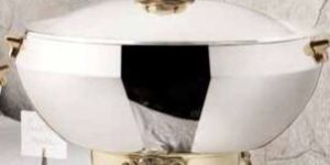 Zahara Lotus Silver Plated 8 Ltr Induction Chafing Dish