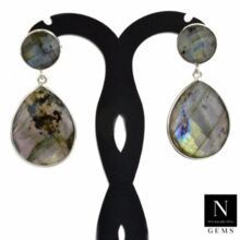 Pears Shape Gemstone Earring Connector