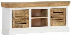 White Wash Mango Wood TV Cabinet