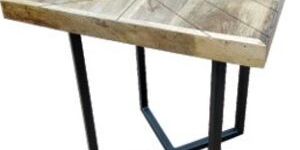 WOOD AND IRON DINING TABLE