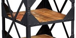 Wood And Iron Side Table