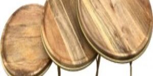 Wood Nested Stool Set