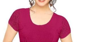 Jelite Premium Readymade Stretchable Women's Liva Half-Net Blouse